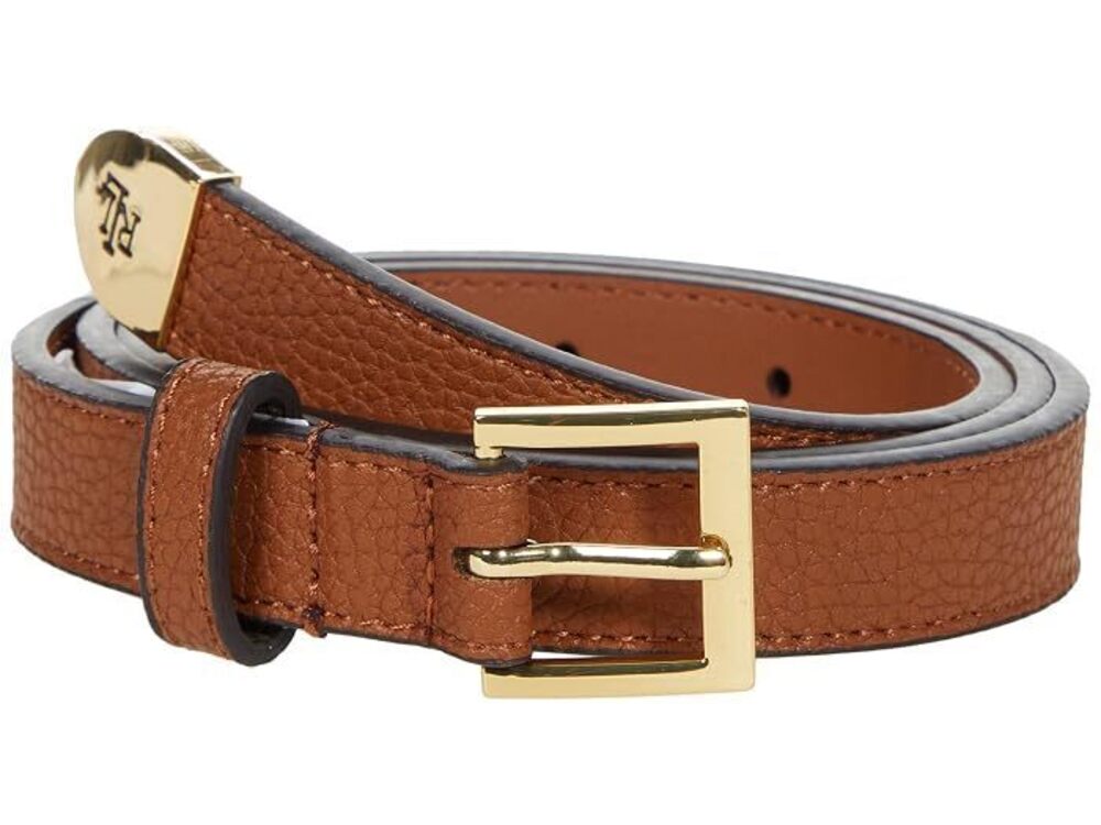 Ralph Lauren Women's Tan Classic Pebble LRL Cap 20 Belt Skinny XL NWT